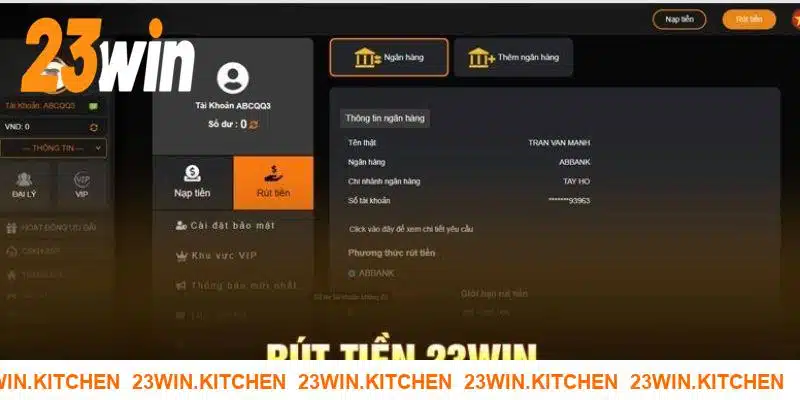 Hướng dẫn rút tiền tại 23WIN nhanh chóng 